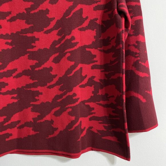 Chico's Sweater Women's 1 Or M 8 Red Maroon Print Pullover Back Zip Cozy NEW - Picture 9 of 14
